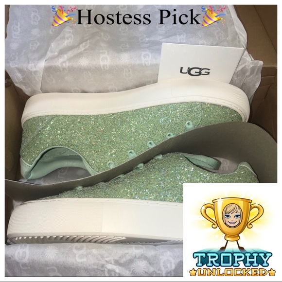 🆕 UGG Zilo Mint Glitter Sneakers Size 8-Holiday New Year’s Eve - Picture 1 of 11